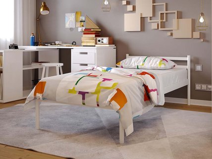 Ліжко Метакам Comfort 1 90x190 см, основа: металеві посилені ламелі 4.5 см, колір білий
