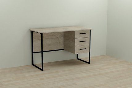 Компьютерный стол Ferrum-decor Гарри 75x120x60 черный ДСП Дуб Сонома 16мм