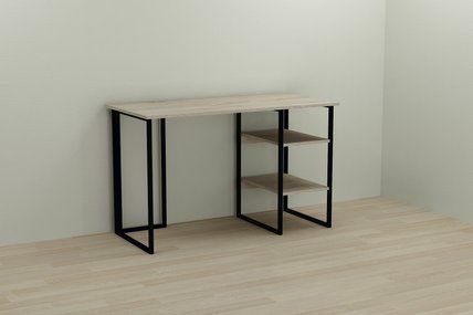 Компьютерный стол Ferrum-decor Кевин 75x120x60 черный ДСП Дуб Сонома 16мм