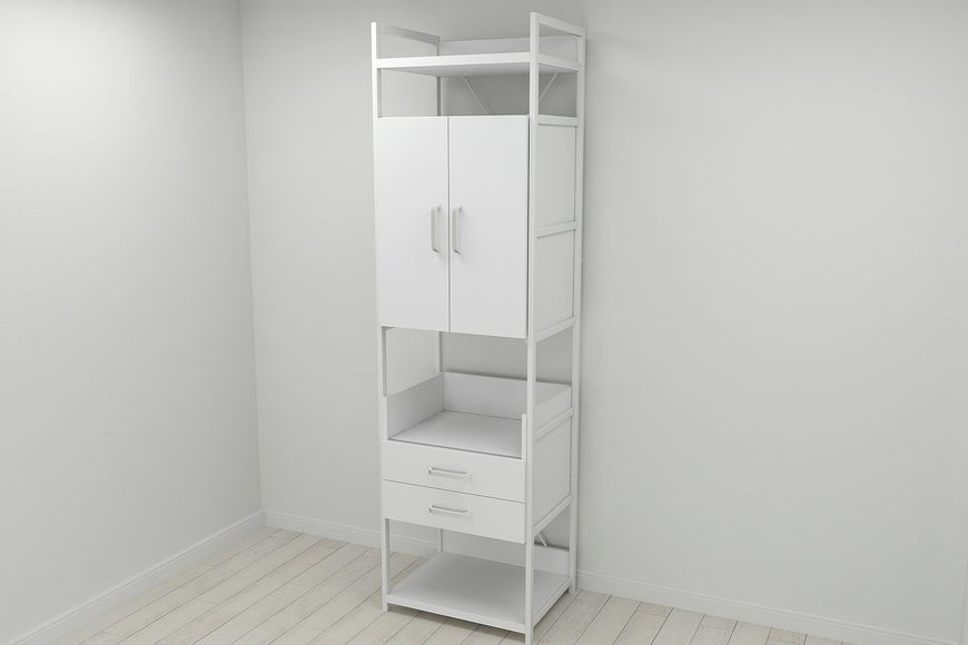 Шафа Гардероб Уні секція 5 серії Конект Ferrum-decor 220х60х50см Білий метал ДСП Білий 32 мм (SHG036)
