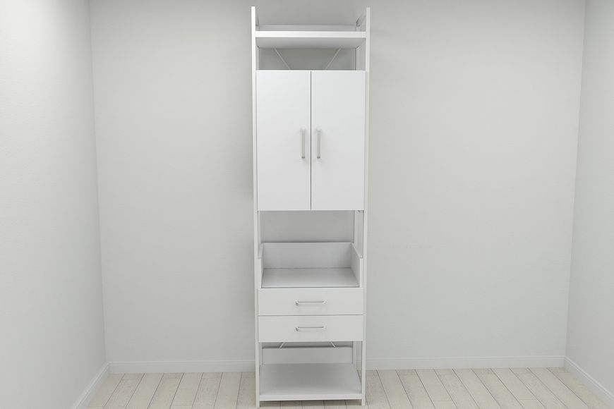 Шафа Гардероб Уні секція 5 серії Конект Ferrum-decor 220х60х50см Білий метал ДСП Білий 32 мм (SHG036)