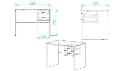 Стол компьютерный Винсент Ferrum-decor 750x1000x700 ДСП Дуб Сонома 16 мм (ST425)