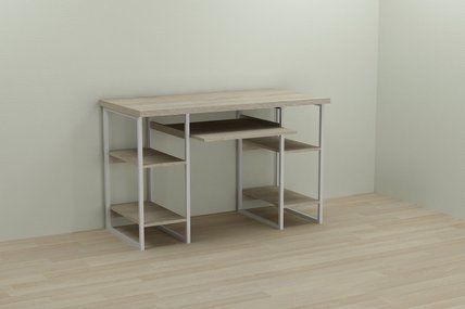 Компьютерный стол Ferrum-decor Тим 75x140x60 белый ДСП Дуб Сонома 32мм
