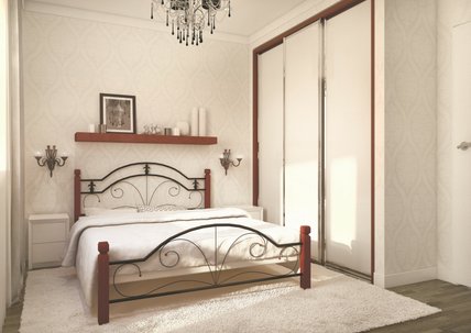 Ліжко Діана на дерев'яних ногах Металл-дизайн