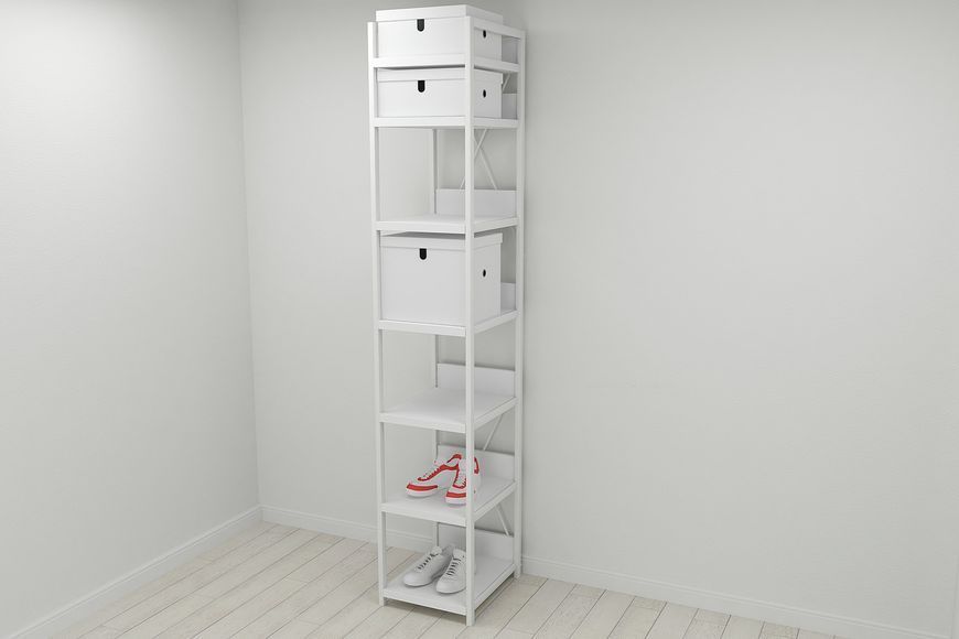 Шафа Гардероб Уні секція 4 серії Конект Ferrum-decor 220х40х50см Білий метал ДСП Білий 32 мм (SHG099)