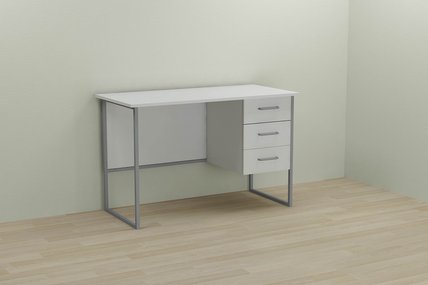 Компьютерный стол Ferrum-decor Гарри 75x140x60 серый ДСП Белое 16мм