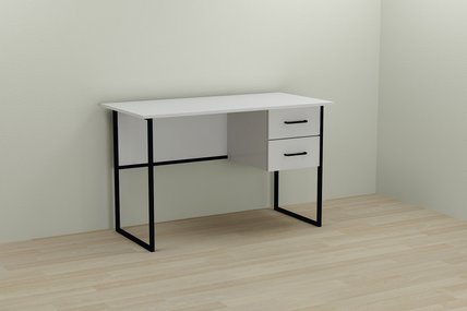 Компьютерный стол Ferrum-decor Дакота 75x140x60 черный ДСП Белое 16мм