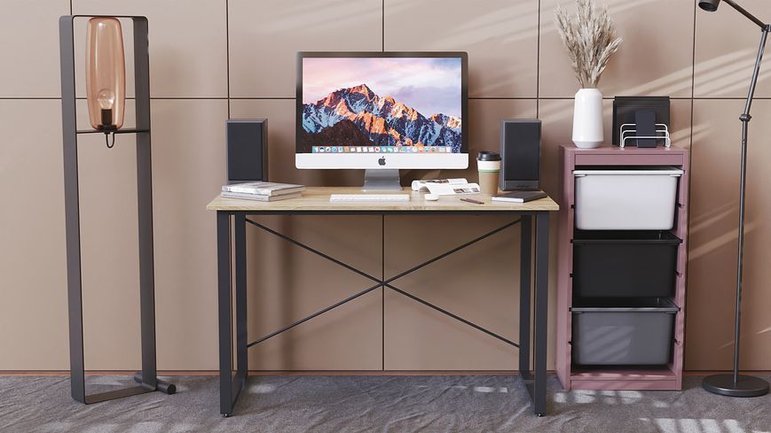 Комп'ютерний стіл Ferrum-decor Дейв 75x120x60 чорний ДСП Дуб Сонома 16мм