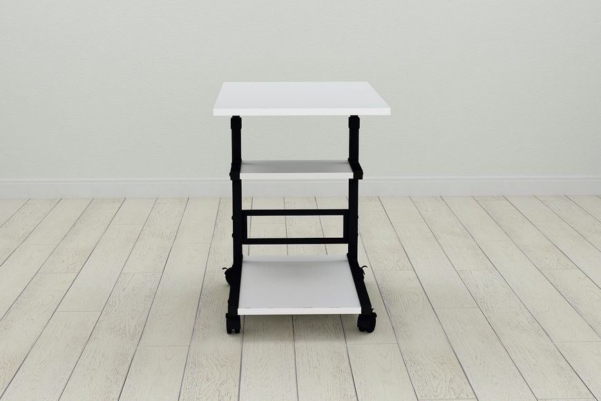 Стол приставной Ferrum-decor Адан 62x40x60 металл Черный ДСП Белое 16мм (ADA0001)