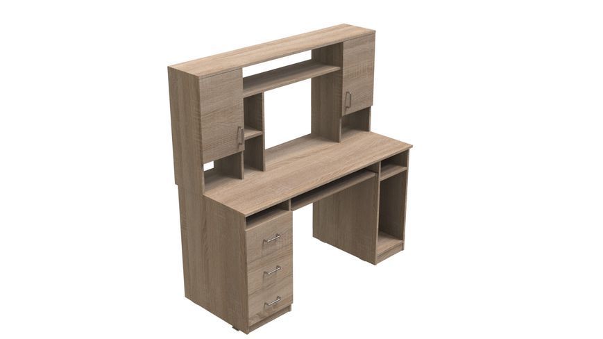 Компьютерный стол Анжело Ferrum-decor 1400x1422x600 ДСП Дуб Сонома 16 мм (STO113)