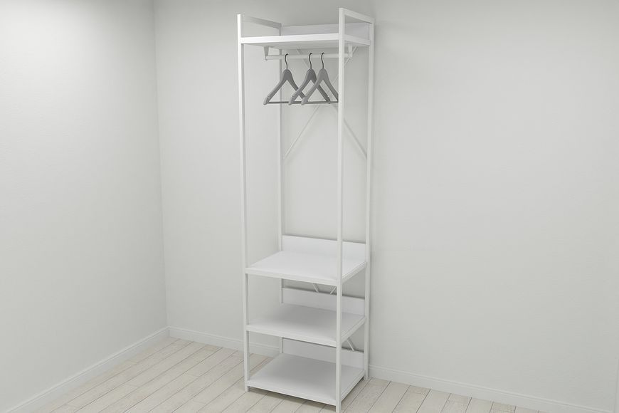 Шафа Гардероб Уні секція 3 серії Конект Ferrum-decor 220х60х50см Білий метал ДСП Білий 32 мм (SHG057)