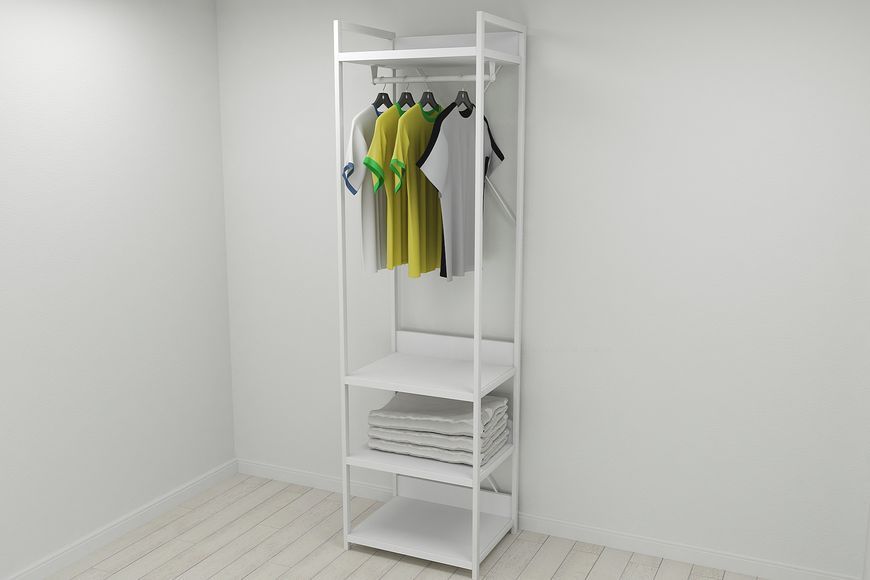 Шафа Гардероб Уні секція 3 серії Конект Ferrum-decor 220х60х50см Білий метал ДСП Білий 32 мм (SHG057)