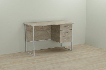 Компьютерный стол Ferrum-decor Гарри 75x140x60 белый ДСП Дуб Сонома 16мм