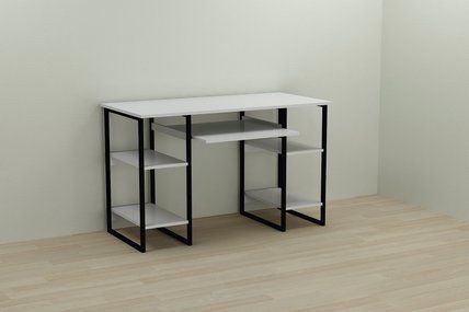 Компьютерный стол Ferrum-decor Тим 75x120x60 черный ДСП Белое 16мм
