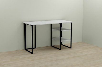 Компьютерный стол Ferrum-decor Кевин 75x120x70 черный ДСП Белое 16мм