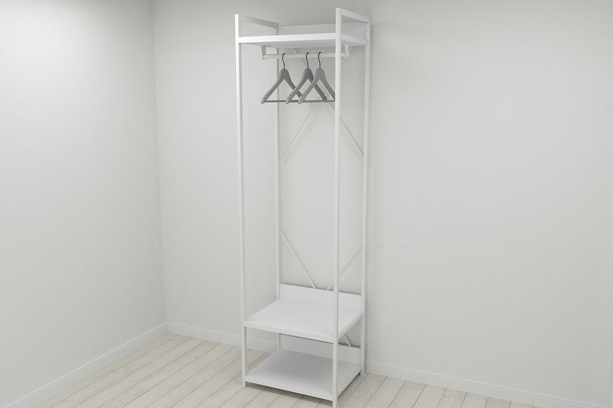 Шафа Гардероб Уні секція 1 серії Конект Ferrum-decor 220х60х50см Білий метал ДСП Білий 32 мм (SHG015)