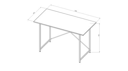 Стол письменный Line Лайт Ferrum-decor 750x1200x600 Черный металл ДСП Белый 16 мм (LINE122)