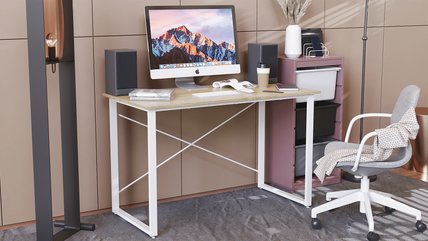 Комп'ютерний стіл Ferrum-decor Дейв 75x140x70 білий ДСП Дуб Сонома 16мм