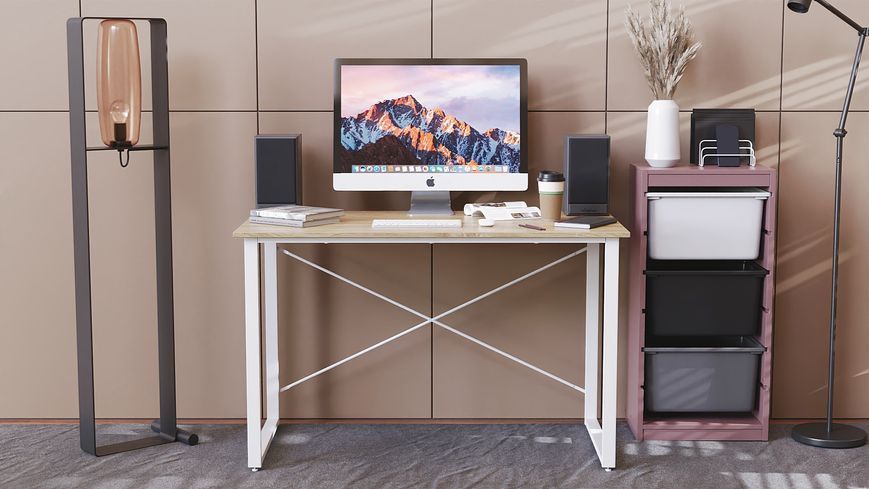 Компьютерный стол Ferrum-decor Дейв 75x100x60 белый ДСП Дуб Сонома 16мм
