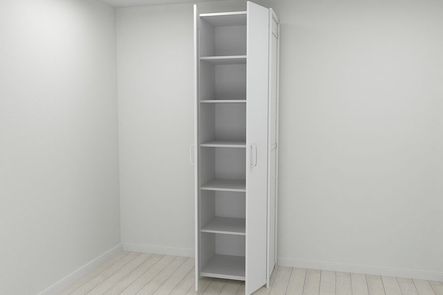 Шафа Гардероб Уні секція 7 серії Конект Ferrum-decor 220х60х50см Білий метал ДСП Білий 16 мм (SHG120)