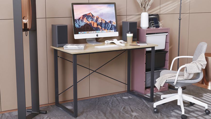 Компьютерный стол Ferrum-decor Дейв 75x100x70 черный ДСП Дуб Сонома 16мм