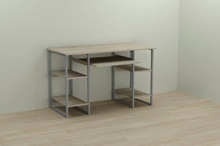 Комп'ютерний стіл Ferrum-decor Тім 75x140x70 сірий ДСП Дуб Сонома 16мм