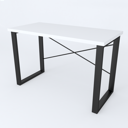 Письмовий стіл Ferrum-decor Драйв 750x1200x700 Чорний метал ДСП Білий 32 мм (DRA211)