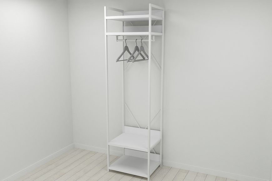Шафа Гардероб Уні секція 2 серії Конект Ferrum-decor 220х60х50см Білий метал ДСП Білий 32 мм (SHG078)