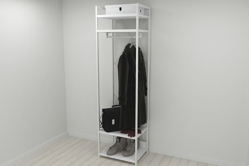 Шафа Гардероб Уні секція 2 серії Конект Ferrum-decor 220х60х50см Білий метал ДСП Білий 32 мм (SHG078)
