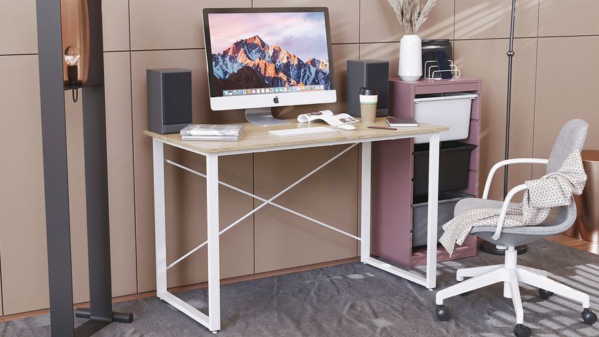 Комп'ютерний стіл Ferrum-decor Дейв 75x120x60 білий ДСП Дуб Сонома 16мм