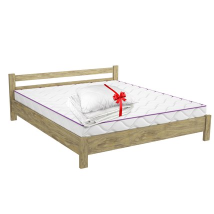 Комплект деревянная кровать FWOOD Майя + матрас Purple Base Promo