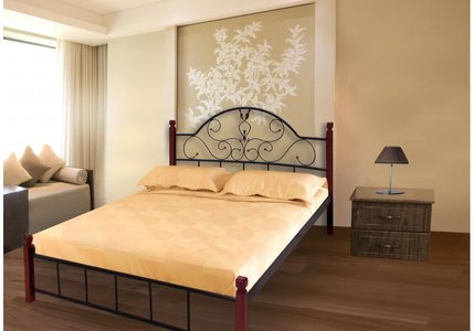 Ліжко Анжеліка на дерев'яних ногах Металл-дизайн