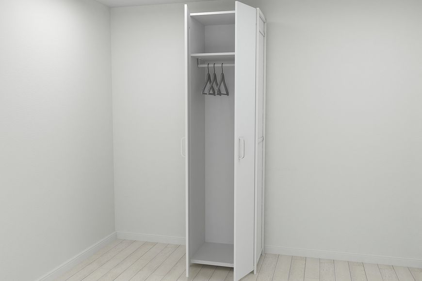 Шафа Гардероб Уні секція 6 серії Конект Ferrum-decor 220х60х50см Білий метал ДСП Білий 16 мм (SHG141)