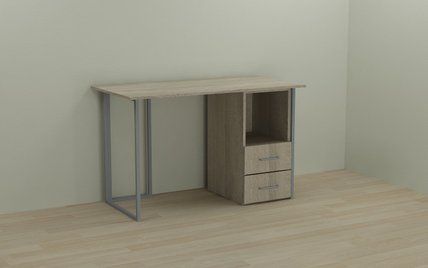 Комп'ютерний стіл Ferrum-decor Отто 75x140x70 сірий ДСП Дуб Сонома 16мм